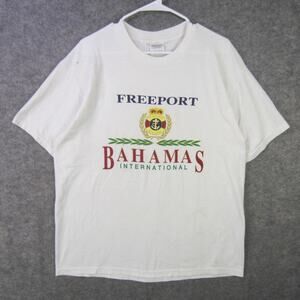 Freeport Bahamas International Shirt Mens Large White Yacht Club Souvenir Tee